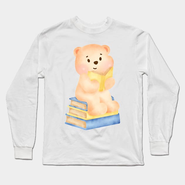 Cute bear Long Sleeve T-Shirt by Nattapohncha